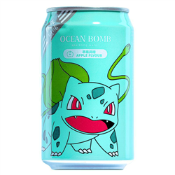Ocean Bomb Pokemon Bulbasaur Apple Flavour Sparkling Water (330ml)